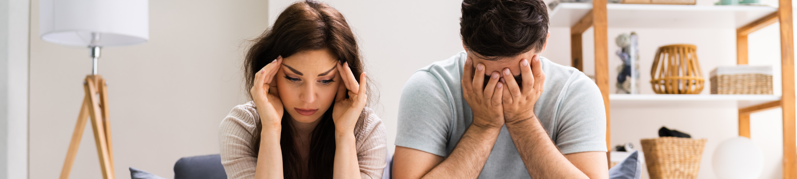 Woman and man upset